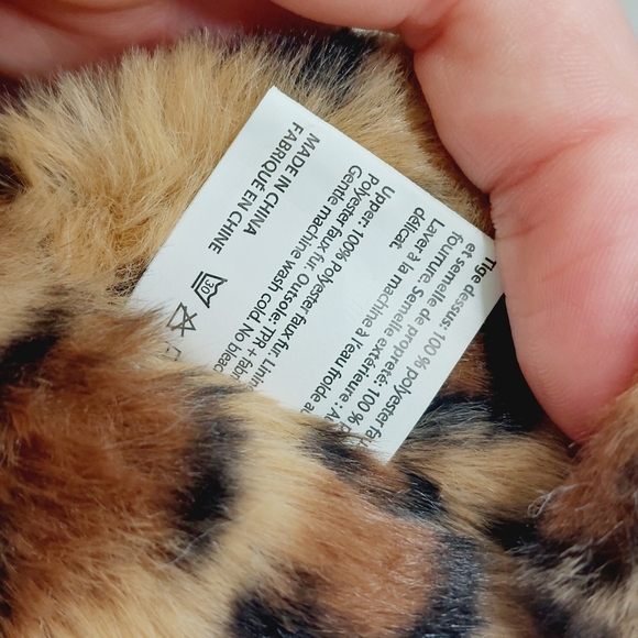 NEW BP. Bundle Of Two Sophie Brown Leopard Faux Fur Criss Cross Slippers S131 - Picture 8 of 9